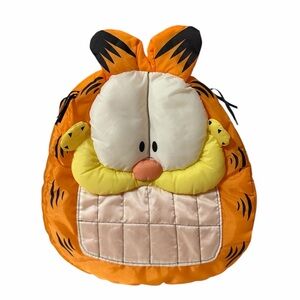 Vintage Garfield Fun Pouch Nylon Plush Orange Cat Plush Stuffed Animal Paws Toy